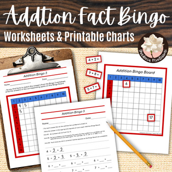 Preview of Montessori Addition Facts Bingo Addition Fluency to 20 - Montessori Math Charts