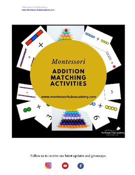 Preview of Montessori Addition Matching Activities