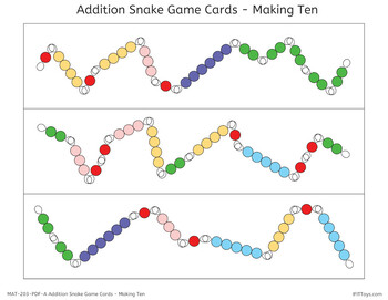 Addition Snake Game Task Cards – themodernmontessoriguide