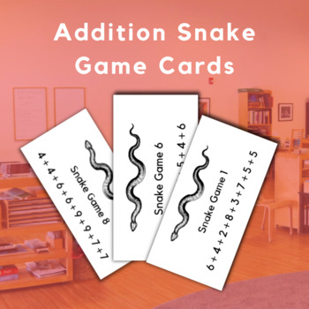 Preview of Montessori Addition Snake Game Task Cards