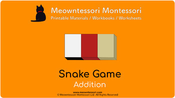 Preview of Montessori Addition Snake Game Worksheet for Google Classroom