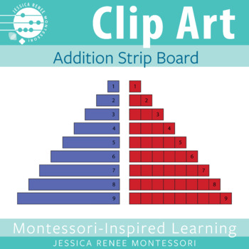 Preview of Montessori Math Clip Art: Addition Strip Board, Math Manipulatives, Kindergarten