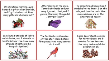 Preview of Montessori Addition Word Problems (Holiday Theme)