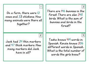 Preview of Montessori Addition and Subtraction Story Problem Cards