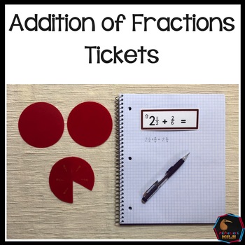 Preview of Montessori Addition of fraction tickets