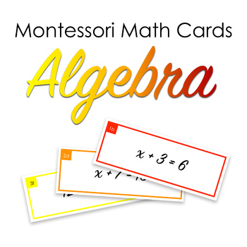 Preview of Distance Learning eLearning Montessori Algebra Cards