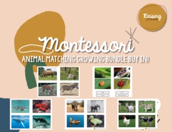 Preview of Montessori Animal Matching GROWING BUNDLE!