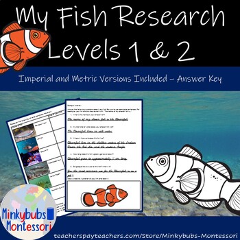 Preview of Montessori Animal Research Fish Level 1 and 2 Material