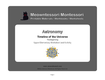 Preview of Montessori Astronomy: Timeline of the Universe Worksheet
