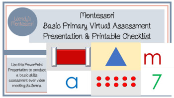 Preview of Montessori Basic Primary Assessment Presentation & Printable Checklist