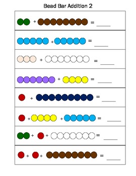 Preview of Montessori Bead Bar Addition Sums of Ten