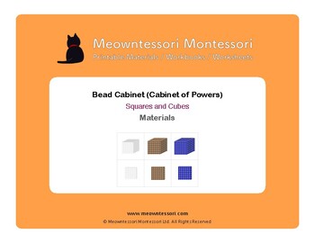Preview of Montessori Bead Cabinet Squares and Cubes Material