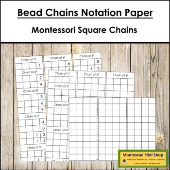 Preview of Montessori Bead Chains Notation Paper