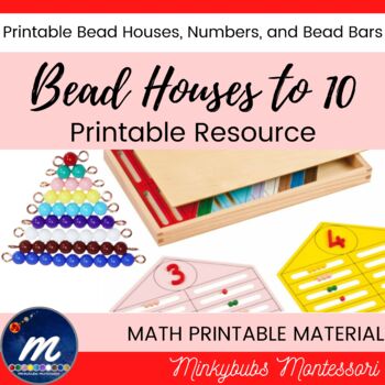 Preview of Montessori Bead Houses Bead Bars and Numbers Printable including 4 Options