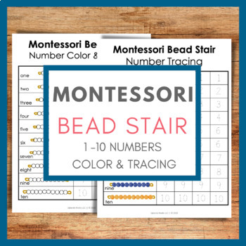 Preview of Montessori Bead Stair - 1 - 10 Number Color & Tracing