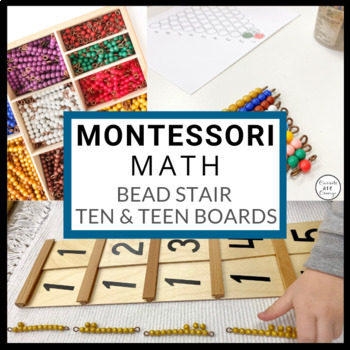 Preview of Montessori Bead Stair - Kinder & Preschool Math Activity w/ Ten & Teen Board