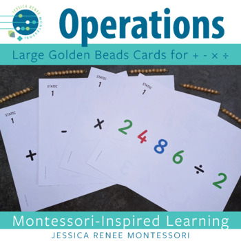 Preview of Montessori Math Golden Bead Operations, Base Ten Blocks, Regrouping | Large Set