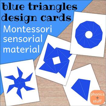 Preview of Montessori Blue Constructive Triangles Design Cards