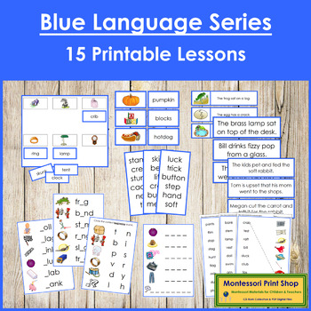 Preview of Montessori Blue Phonetic Language Series Bundle - Phonics