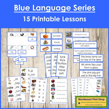 Preview of Montessori Blue Phonetic Language Series Bundle (PHOTOS) - Phonics