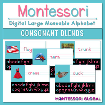 Preview of Montessori Blue Reading Series | Digital Moveable Alphabet | Consonant Blends