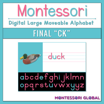 Preview of Montessori Blue Reading Series | Moveable Alphabet | Final "ck"