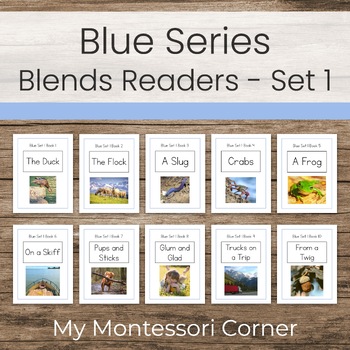 Preview of Montessori Blue Series Readers with Consonant Blends (Decodable Books)