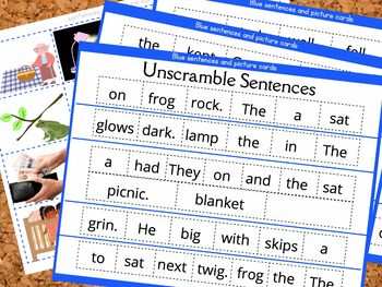 Preview of Montessori Blue series Unscramble sentences