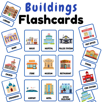 Preview of Montessori Buildings Flashcards: Explore Structures