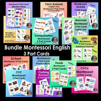 Montessori Bundle 3 Part Cards - English Only