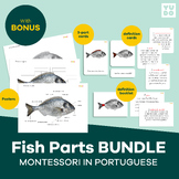 Montessori Bundle Parts of the fish activity in Portuguese