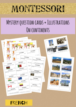 Preview of CULTURE Montessori Continents – Mystery Question Cards + Illustrations (FRENCH)