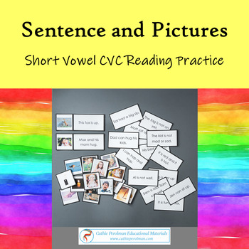 Preview of Montessori CVC Sentence and Picture Matching Reading Activity