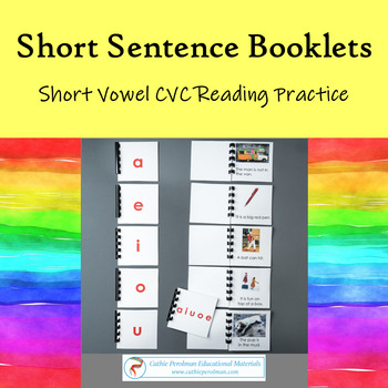 Preview of Montessori CVC Short Sentence Booklets Reading Activity