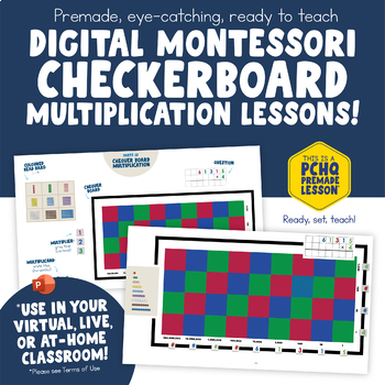 Preview of Montessori Checkerboard Lessons | 3 Multiplication Lessons for Elementary