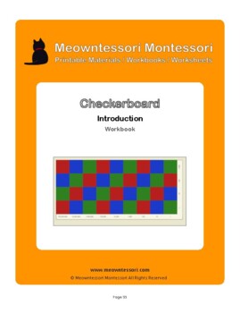 Preview of Montessori Checkerboard Introduction Workbook