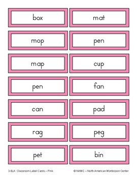 Preview of Montessori Classroom Label Cards
