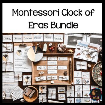 Preview of Montessori Clock of Eras Support material bundle
