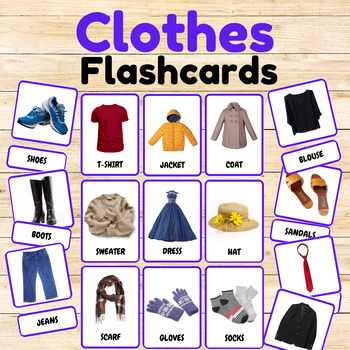 Preview of Montessori Clothes Flashcards: Explore Wardrobe Essentials