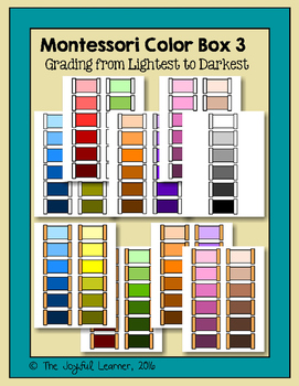 Preview of Montessori Color Tablets, Box 3 - Grading Colors from Darkest to Lightest