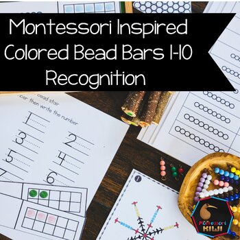 Preview of Montessori Colored Bead Stair 1-10 Worksheets