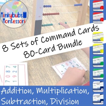 Preview of Montessori Command Cards Addition Multiplication Subtraction Division MEGABUNDLE