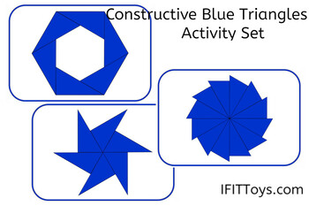 Preview of Montessori Constructive Blue Triangles Activity Set