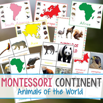 Preview of Montessori Continent Animals of The World