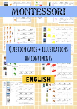 Preview of CULTURE Montessori Continents – BUNDLE Question Cards + Illustrations (ENGLISH)