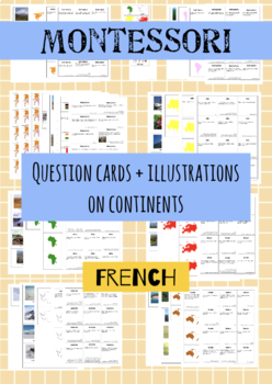 Preview of CULTURE Montessori Continents – BUNDLE Question Cards + Illustrations (FRENCH)