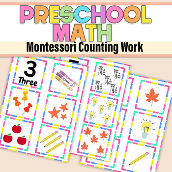 Preview of Montessori Counting Work | Preschool Math Centers Numbers Counting 1-10