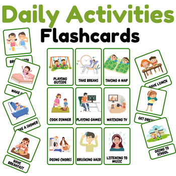 Preview of Montessori Daily Activities Flashcards: Explore Everyday Routines