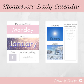 Preview of Montessori Daily Calendar