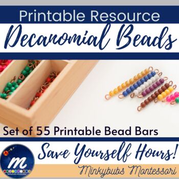 Preview of Montessori Decanomial Box of Bead Bars Set of 55 Printable Resource